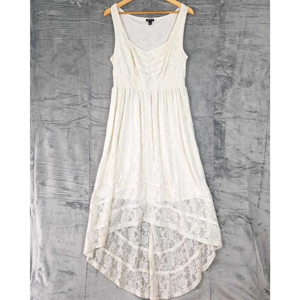 Torrid Dress Large Floral Lace Maxi Fairy Bridal Babydoll Coquette Wedding Flowy